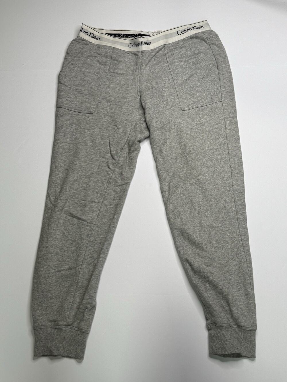 Calvin Klein Sleepwear Womens M Gray Modern Cotton Logo Waistband Joggers